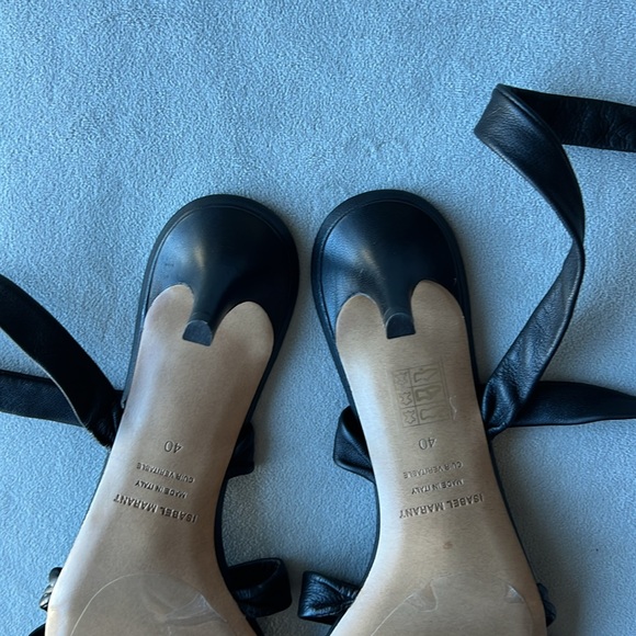 New (NWOB) ISABEL MARANT Black Leather Ankle Strap Sandals Size 40 EU / 10 US - Picture 8 of 8